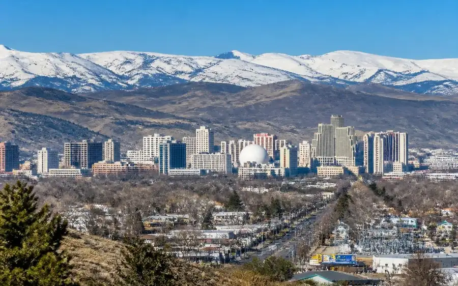 Reno skyline in Nevada