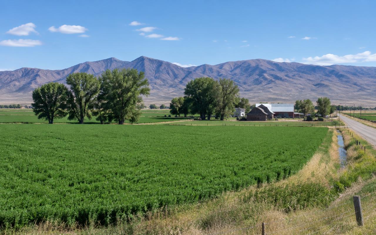 Farmland near Fallon in Churchill County, Nevada