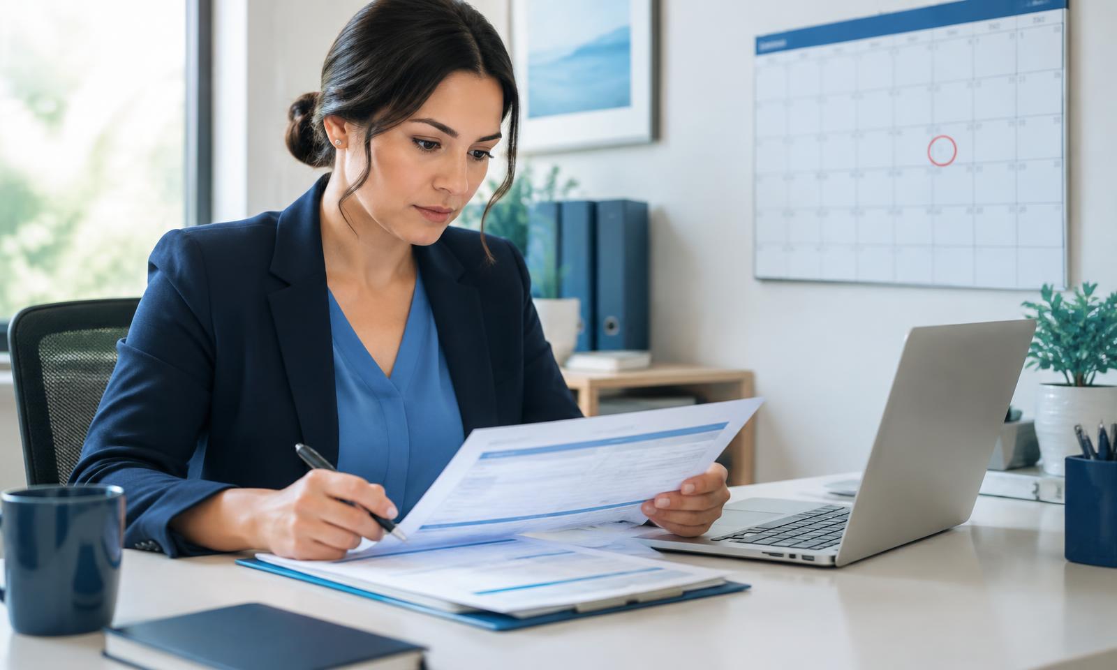 Credentialing specialist reviewing a Nevada Medicaid revalidation application against a due-date calendar